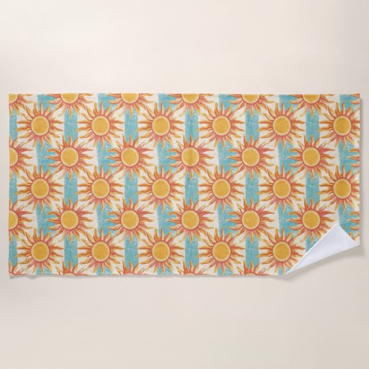 Serviette De Plage Soleil et rayures (Devant)