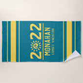 Serviette De Plage Soleil familial personnalisé (Devant)