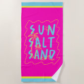 Serviette De Plage Soleil Sable Sel Couleurs (Devant)