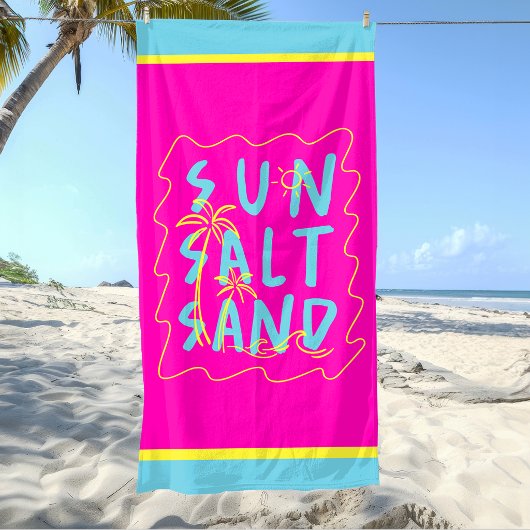 Serviette De Plage Soleil Sable Sel Couleurs