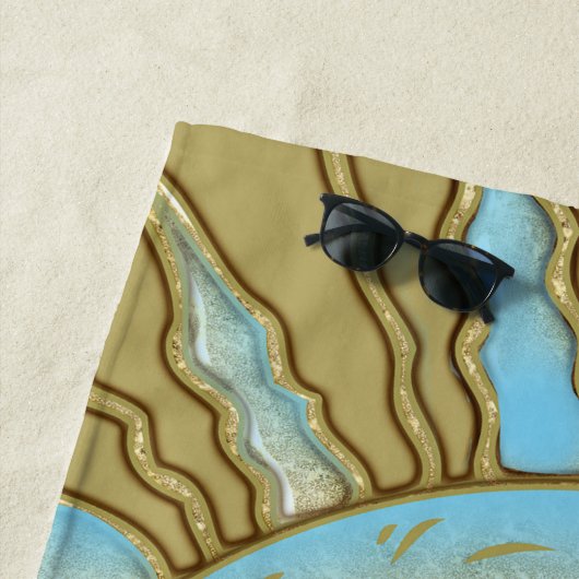 Serviette De Plage Soleil souriant d'été | Beach Towel (En situation)