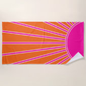 Serviette De Plage Soleil Sunrise Orange Et Rose Chaud Preppy Sunshin (Devant)