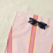 Serviette De Plage Soleil Sunrise rose Abstrait Retro Sunshine (En situation)