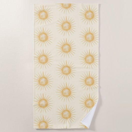 Serviette De Plage Soleils Jaune Orange (Devant)