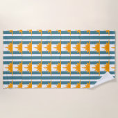 Serviette De Plage Soleils Jaunes Orange Turquoises (Devant)