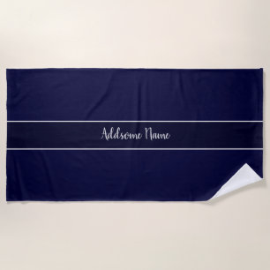 Serviette De Plage Solide couleur Moderne Marine Bleu élégant