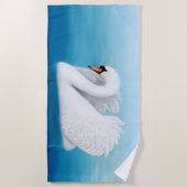 Serviette de plage solitaire de cygne muet (Devant)