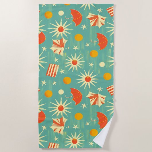 Serviette de plage Solstice d'été atomique (Devant)