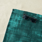 Serviette De Plage Sombre Turquoise subtile Motif Suede look (En situation)