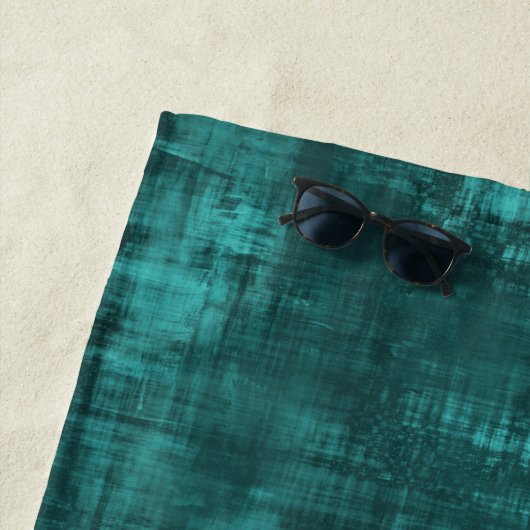 Serviette De Plage Sombre Turquoise subtile Motif Suede look (En situation)