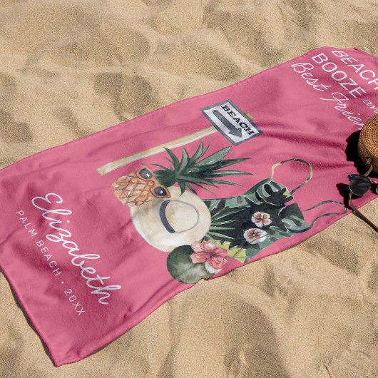 Serviette De Plage Sorbet Rose de Pastèque | Plage Tropicale d'Été