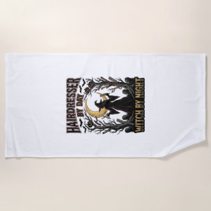 Serviette De Plage Sorcière Coiffeuse Halloween Styliste de jour Desi