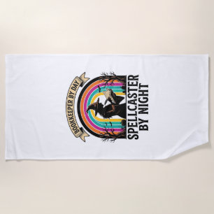 Serviette De Plage Sorcière Comptable Rétro Halloween Comptabilité De
