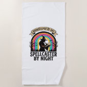 Serviette De Plage Sorcière Comptable Rétro Halloween Comptabilité De (Devant)