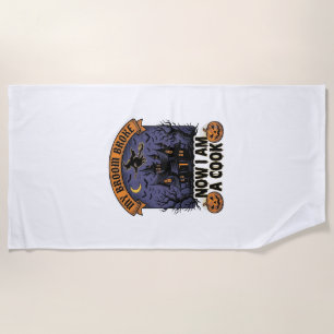 Serviette De Plage Sorcière de Halloween Cuisine Pun_1 Balai Cassa