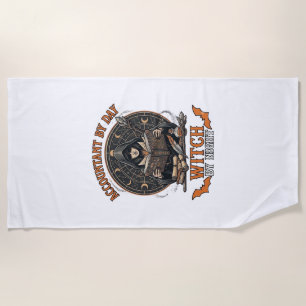 Serviette De Plage Sorcière de jour de comptable nuit de Halloween li