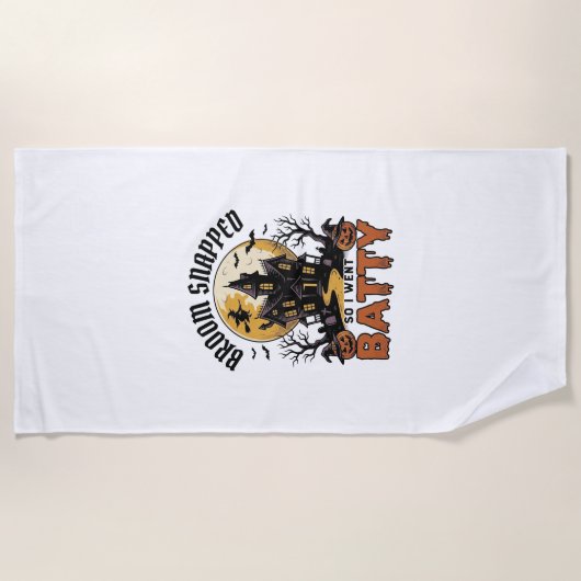 Serviette De Plage Sorcière Drôle Halloween Maison Hantée Graphique C (Devant)