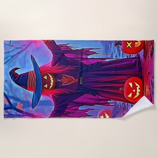 Serviette De Plage Sorcière mystérieuse dans Enchanted Woods Design (Devant)