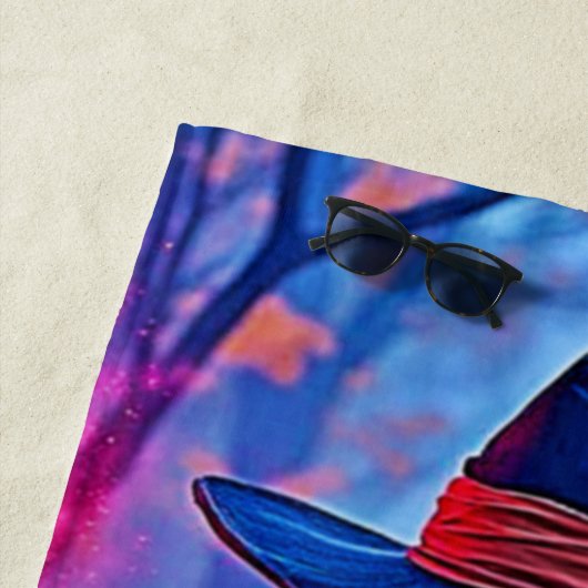 Serviette De Plage Sorcière mystérieuse dans Enchanted Woods Design (En situation)