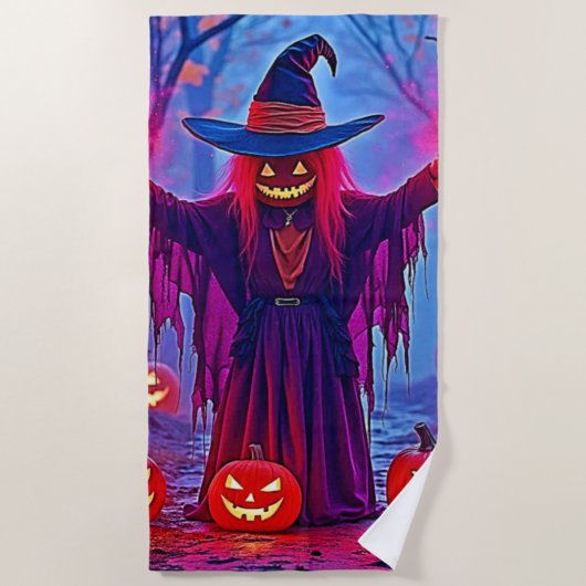 Serviette De Plage Sorcière mystérieuse dans Enchanted Woods Design (Devant)