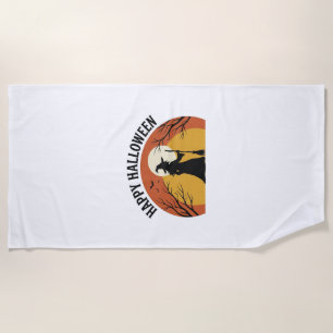Serviette De Plage Sorcière Vintage Joyeux Halloween Design de T-shir