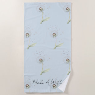 Serviette De Plage Souhait de fleur de pissenlit bleu