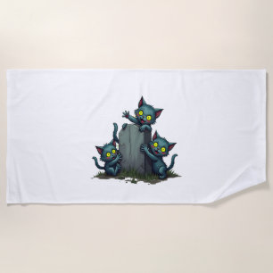 Serviette De Plage Soulèvement de Zombie Kitten