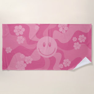 Serviette De Plage Sourire - rose