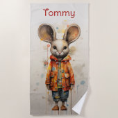 Serviette De Plage Souris Abstraite portant des vêtements (Devant)