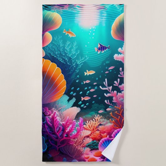 Serviette De Plage Sous la mer 2 (Devant)