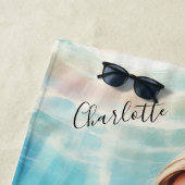 Serviette De Plage Sous la mer Sirène personnalisée (En situation)