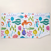 Serviette De Plage Sous le motif des animaux marins (Devant)