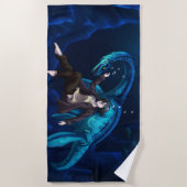 Serviette De Plage Sous l'eau avec Plesiosaurus (Devant)