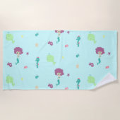 Serviette De Plage Sous les créatures d'eau bleu motif (Devant)