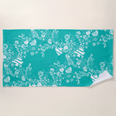 Serviette De Plage Sous l'océan Turquoise Motif (Devant)