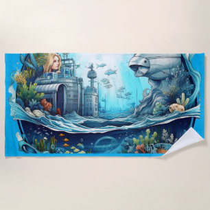 Serviette De Plage Sous-marin Wonderland Series Beach Towne