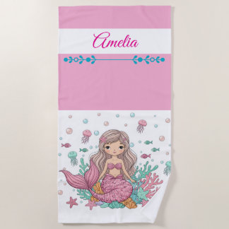 Serviette de plage sous-marine Mermaid