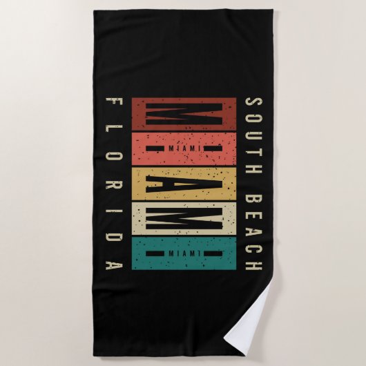 Serviette De Plage South Beach Miami Floride (Devant)