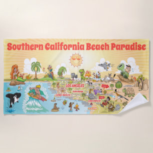 Serviette De Plage Southern California Beach Paradise Blanket