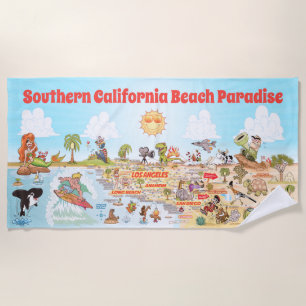 Serviette De Plage Southern California Beach Paradise Blanket