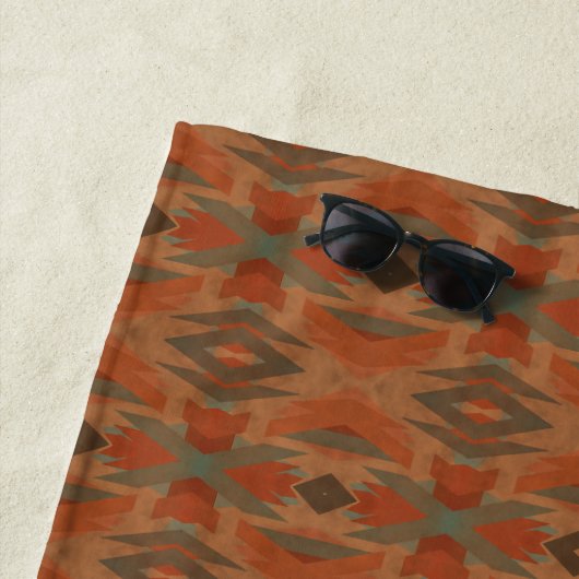 Serviette De Plage Southwest American Indian Inspired Art Pattern (En situation)