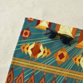 Serviette De Plage Southwestern Golden Sun Rays Design indien (En situation)