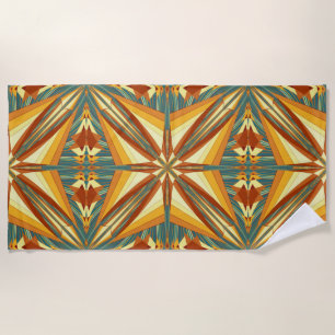 Serviette De Plage Southwestern Golden Sun Rays Design indien