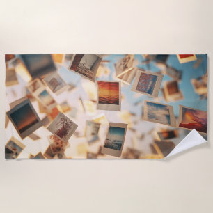 Serviette De Plage Souvenirs Polaroïd Flottants