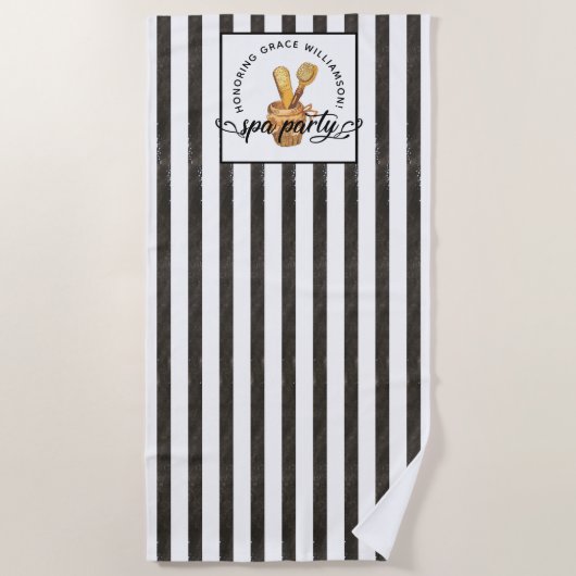 Serviette De Plage Spa Party Vintage Anniversaire personnalisé (Devant)