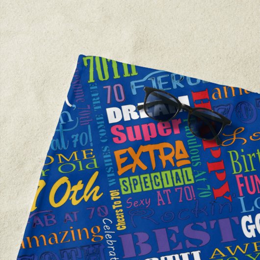 Serviette De Plage Special 70th Birthday Party Cadeaux personnalisés (En situation)