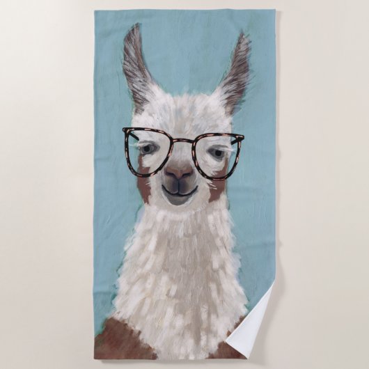 Serviette De Plage Spécifications Llama - Lunettes surdimensionnées (Devant)
