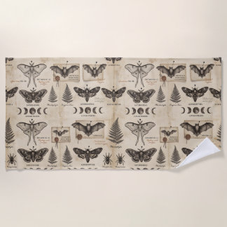 Serviette De Plage Spécimens botaniques Whimsigoth Antique Papillon C