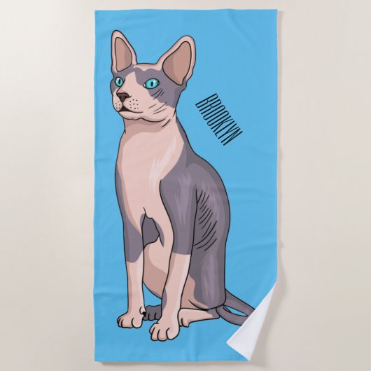 Serviette De Plage Sphynx cat (Devant)