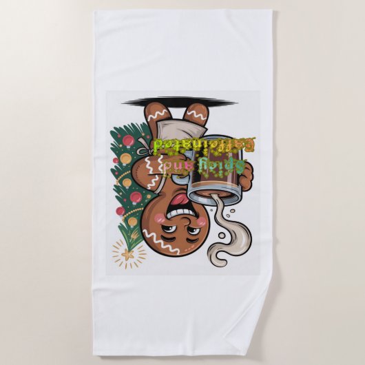 Serviette De Plage Spicy and Caffeinated (Devant)